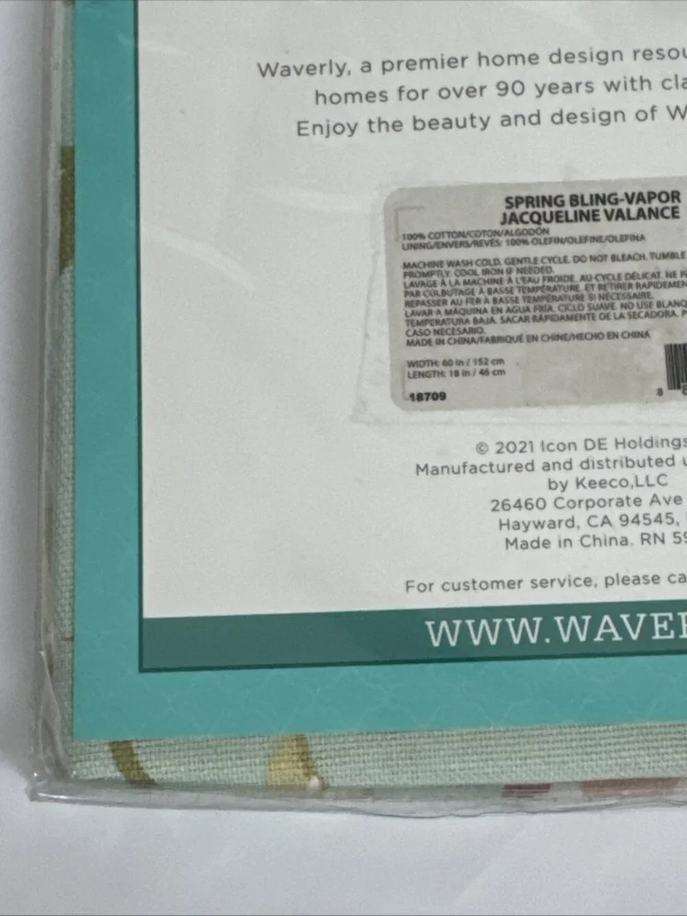 Waverly Jacqueline Valance 60x18 Spring Bling Vapor NEW Cotton floral cottage